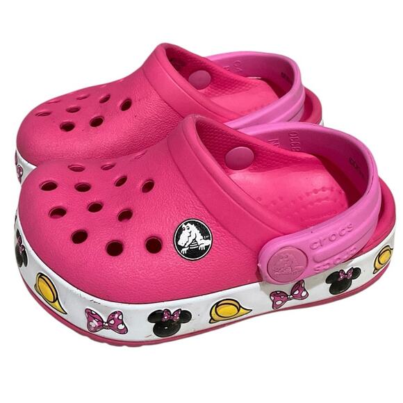 Crocs Girls Pink with Minnie Perforated Design Size 4 - Picture 5 of 6